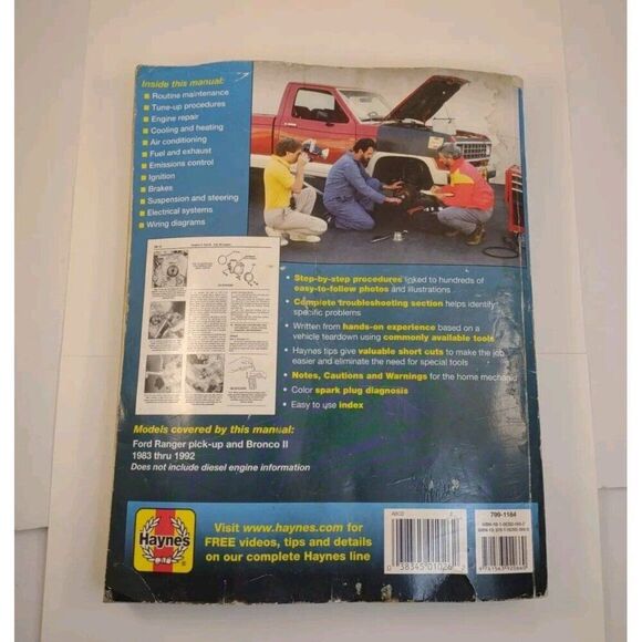 HAYNES Ford Ranger & Bronco ll Repair Manual 1983-1992 ISBN-1563920662 - Picture 5 of 7